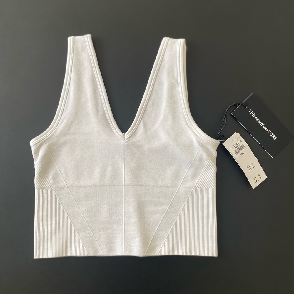 NWT Abercrombie YPB Seamless Core V Neck Tank - White - XS